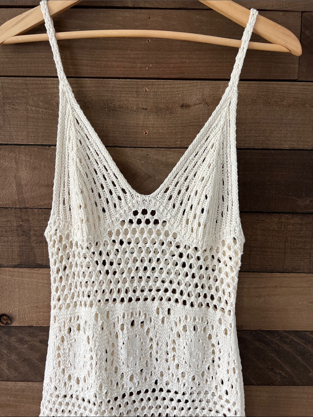 Aerie Women's Crochet Cover Up Mini Dress in Cream Size Medium - Picture 4 of 9